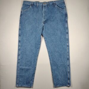 NWT Rustler Jeans Mens 46x32 Blue Regular Fit Straight Leg Heavyweight Denim
